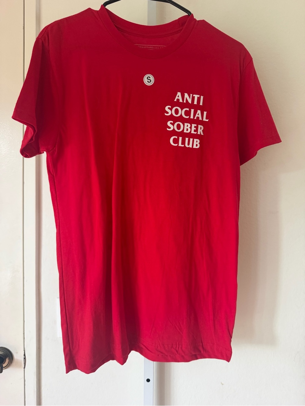 Reborn Red Short Sleeve Graphic Tee - "Anti Social Sober Club"